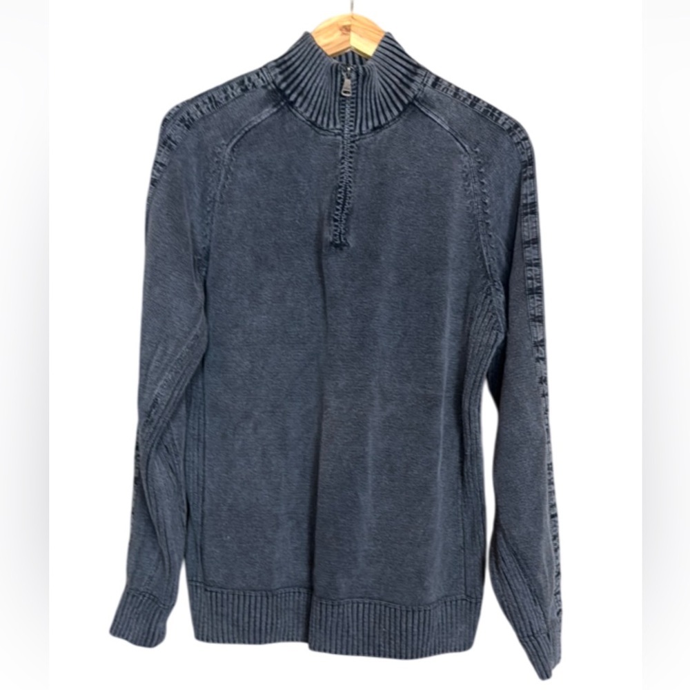 BKE weathered gray 1/4 zip cotton sweater Size Medium